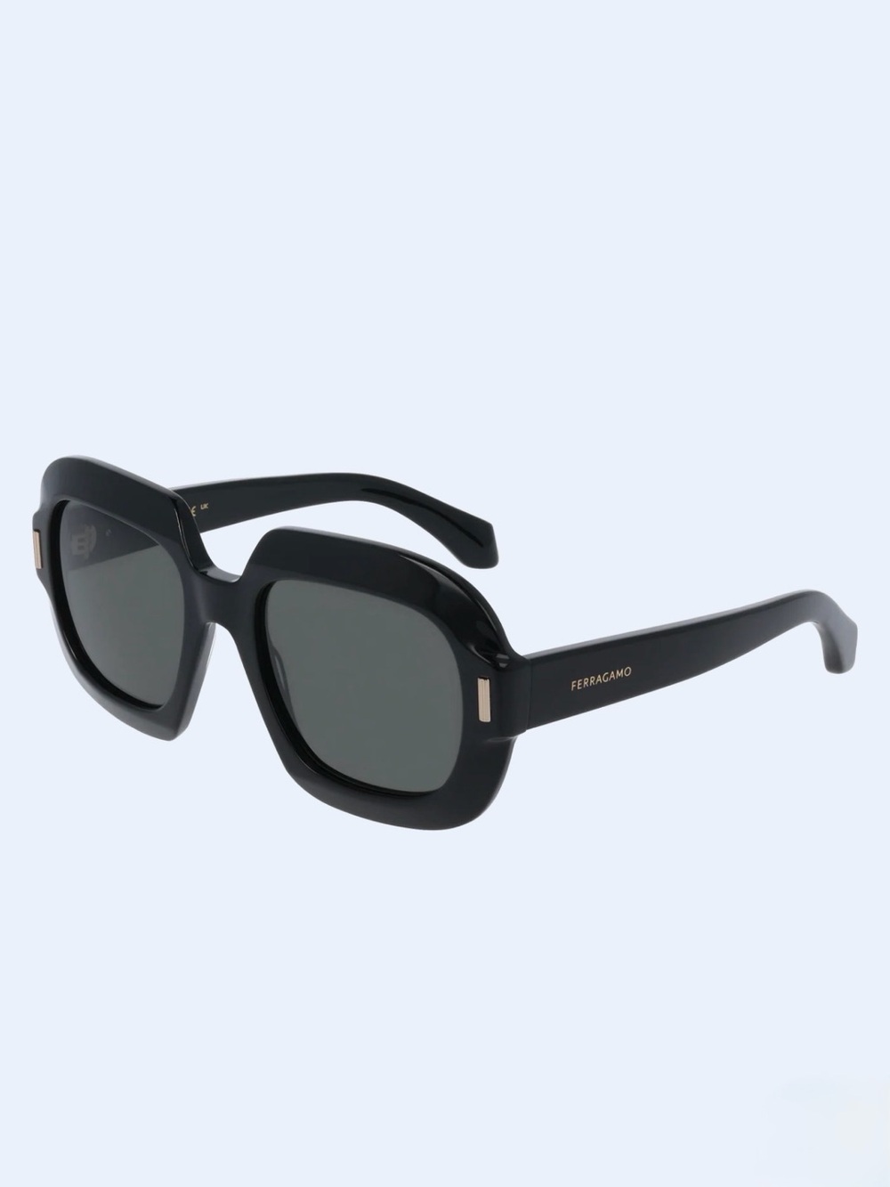 New Salvatore Ferragamo SF2068SE 001 Women's Black Square Sunglasses - Picture 2 of 5